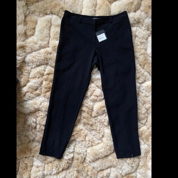 St. John Caviar black pant suit size 8 NWT, Saks 5th Ave, split leg $395 mint - Picture 3 of 4